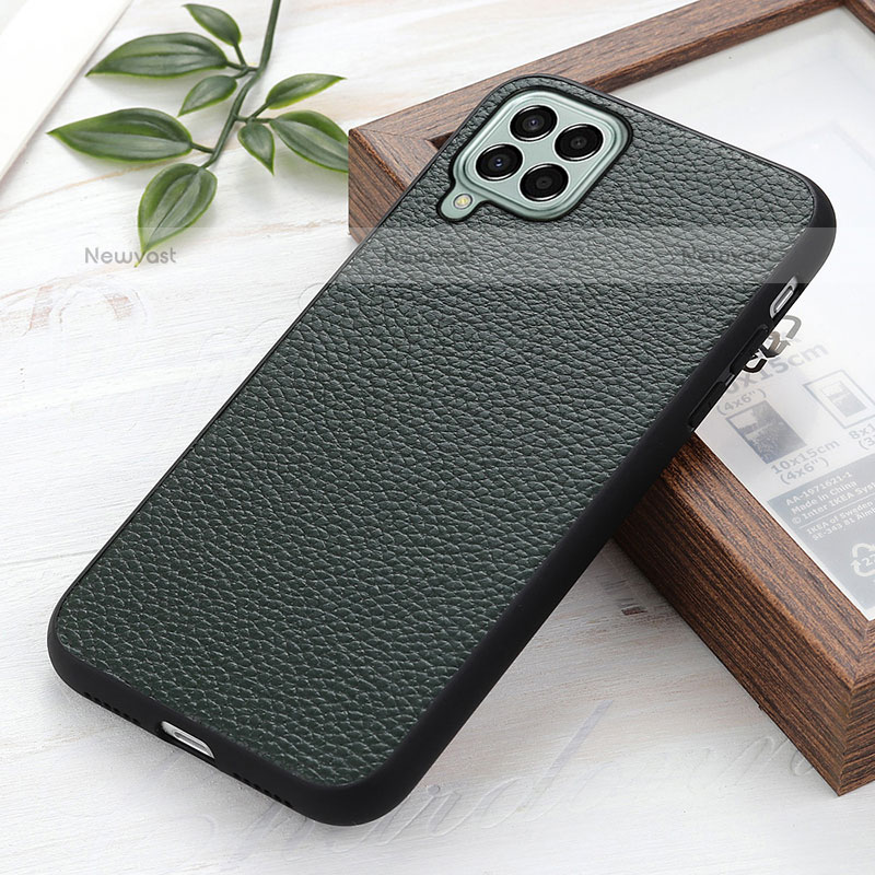 Soft Luxury Leather Snap On Case Cover B02H for Samsung Galaxy M33 5G Green