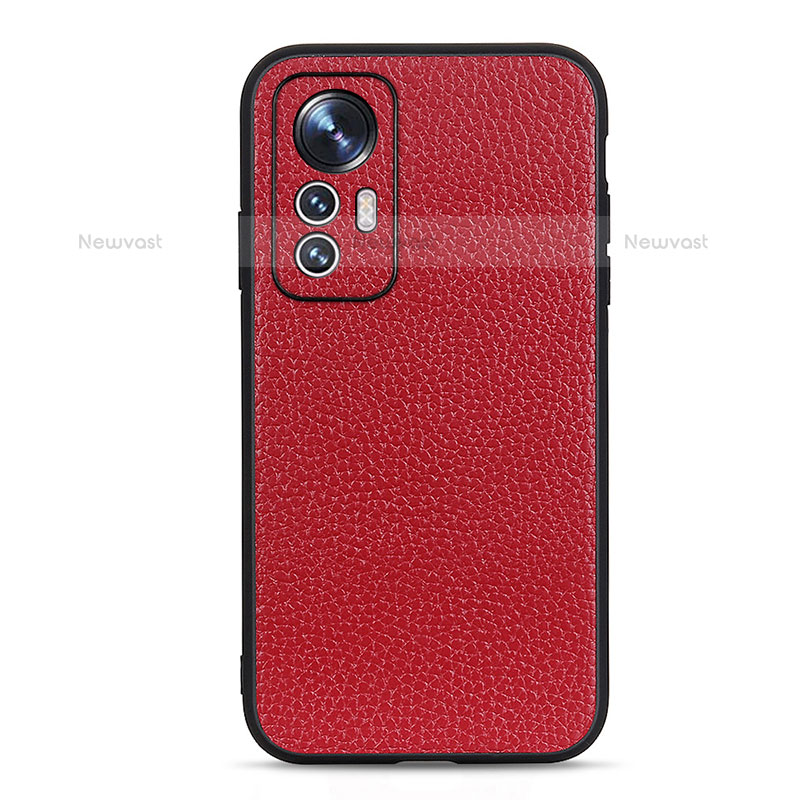 Soft Luxury Leather Snap On Case Cover B02H for Xiaomi Mi 12 Lite 5G Red