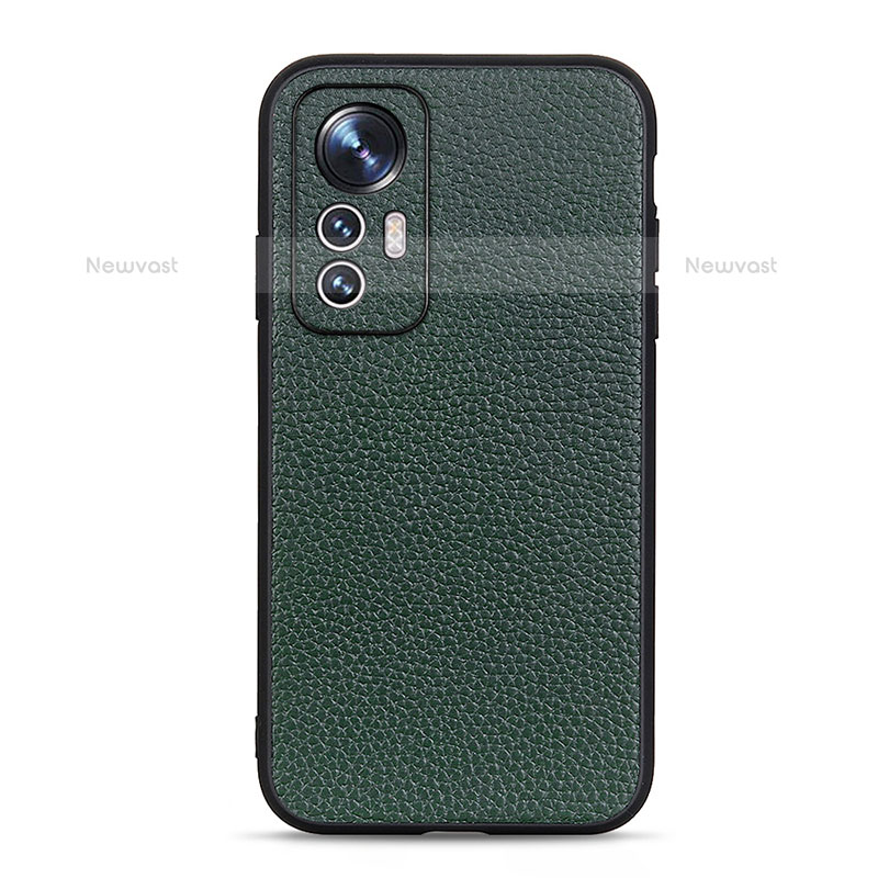 Soft Luxury Leather Snap On Case Cover B02H for Xiaomi Mi 12X 5G Green