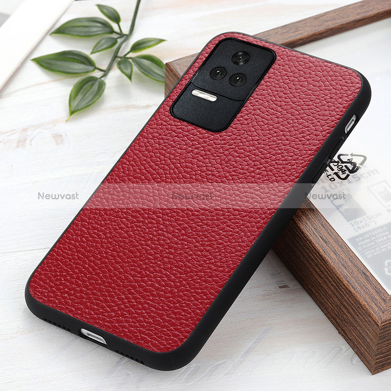 Soft Luxury Leather Snap On Case Cover B02H for Xiaomi Poco F4 5G