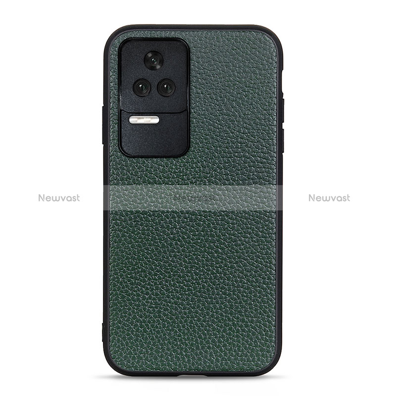 Soft Luxury Leather Snap On Case Cover B02H for Xiaomi Redmi K50 5G Green