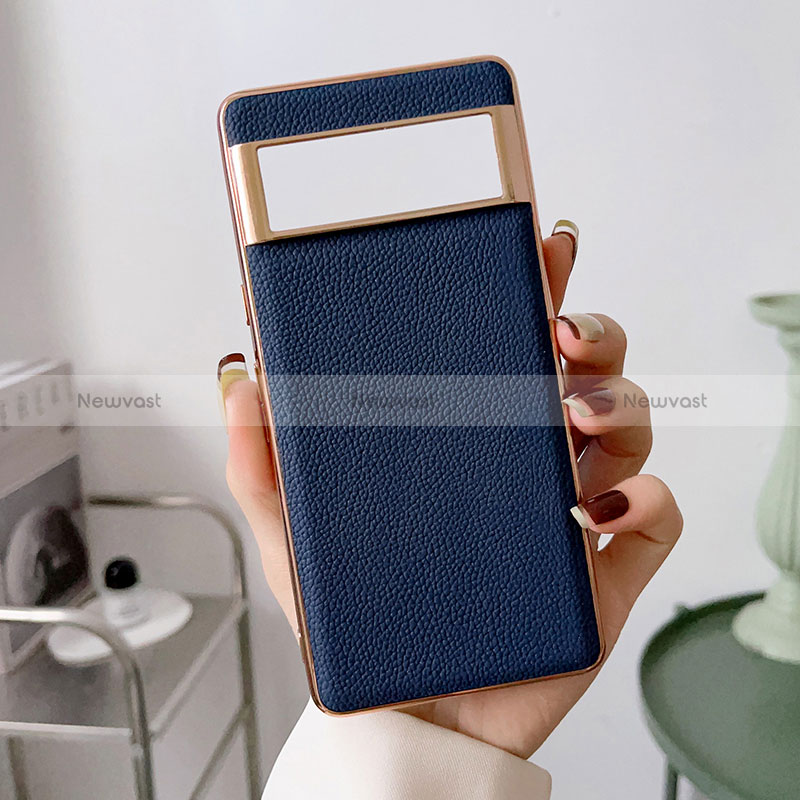 Soft Luxury Leather Snap On Case Cover B03H for Google Pixel 6a 5G