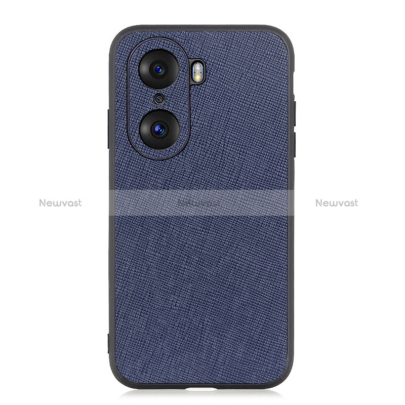 Soft Luxury Leather Snap On Case Cover B03H for Huawei Honor 60 Pro 5G Blue