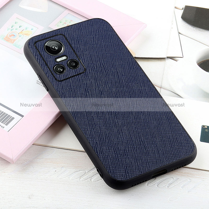 Soft Luxury Leather Snap On Case Cover B03H for Realme GT Neo3 5G Blue