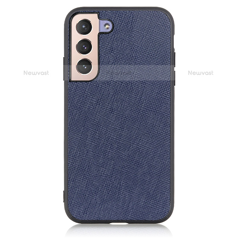 Soft Luxury Leather Snap On Case Cover B03H for Samsung Galaxy S21 5G Blue