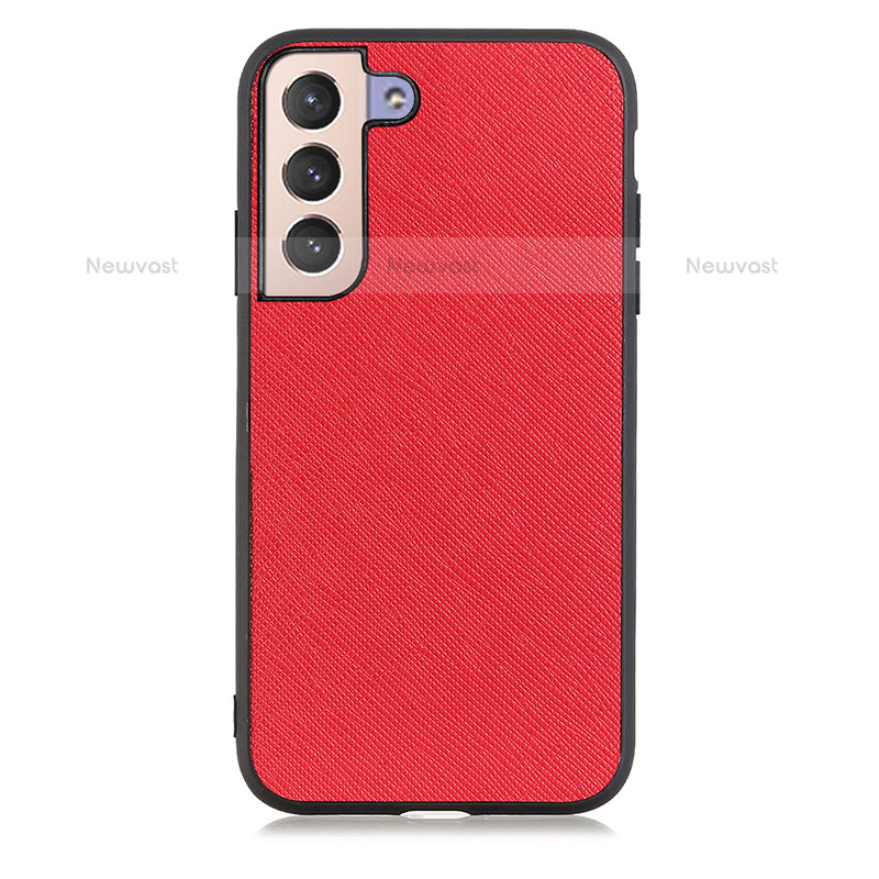 Soft Luxury Leather Snap On Case Cover B03H for Samsung Galaxy S21 FE 5G Red