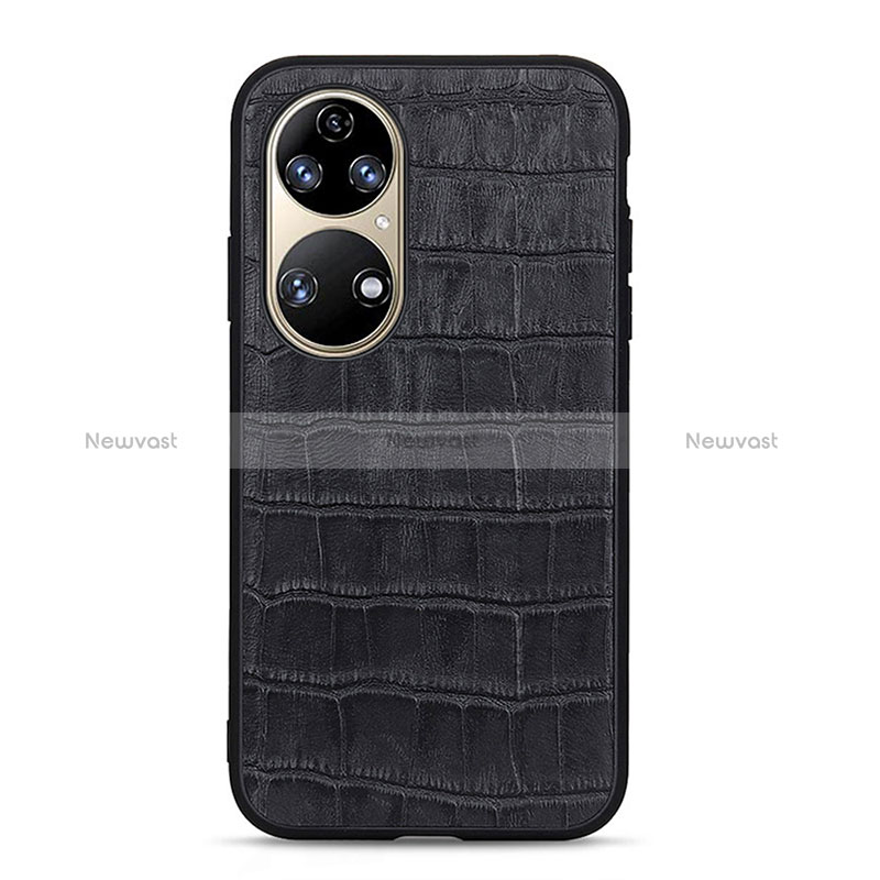 Soft Luxury Leather Snap On Case Cover B04H for Huawei P50 Pro