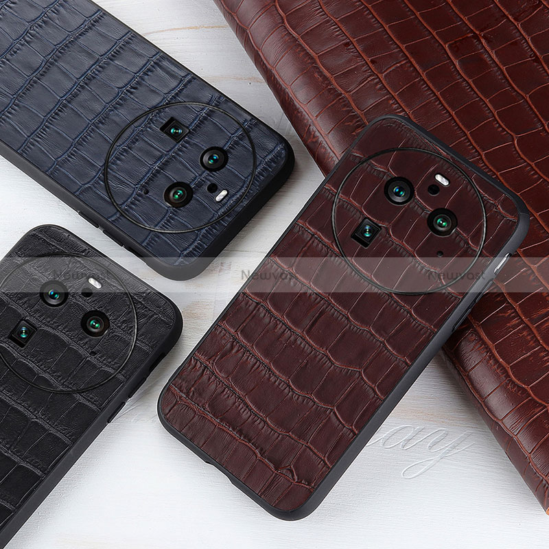 Soft Luxury Leather Snap On Case Cover B04H for Oppo Find X6 5G