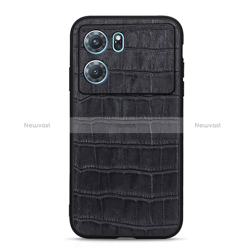 Soft Luxury Leather Snap On Case Cover B04H for Oppo K10 5G Black