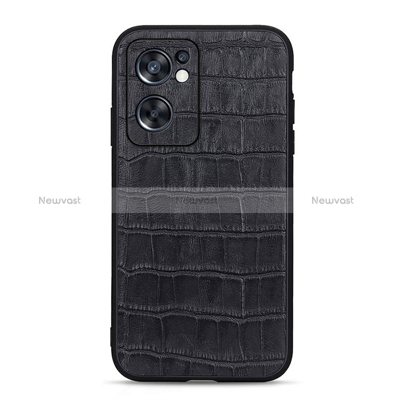 Soft Luxury Leather Snap On Case Cover B04H for Oppo Reno7 SE 5G