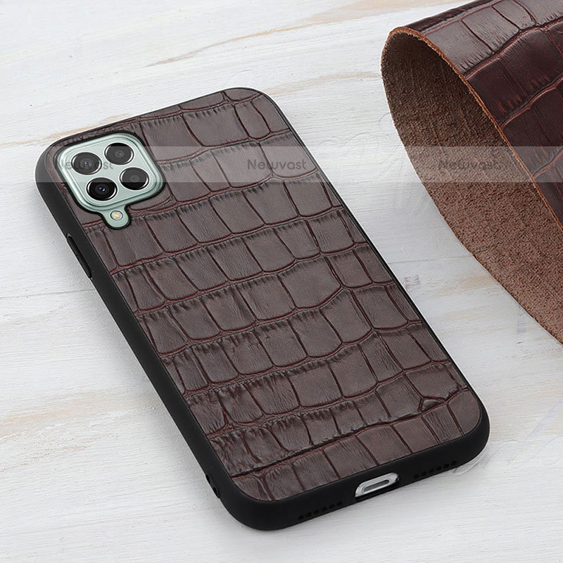 Soft Luxury Leather Snap On Case Cover B04H for Samsung Galaxy M33 5G Brown