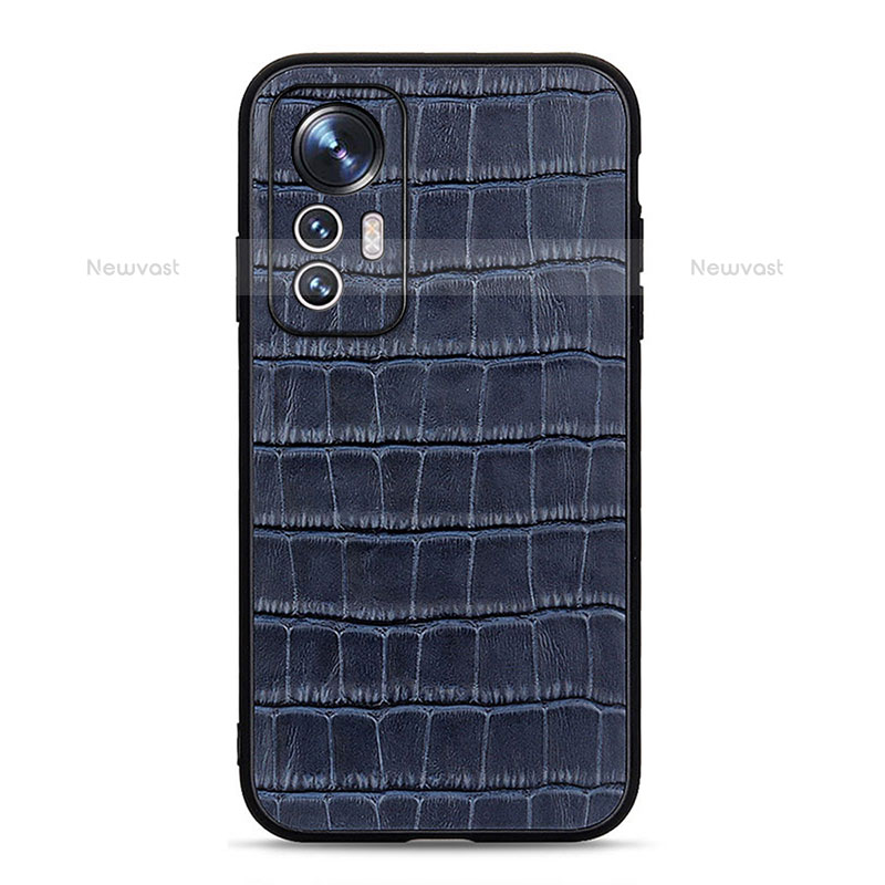 Soft Luxury Leather Snap On Case Cover B04H for Xiaomi Mi 12 Lite 5G Blue