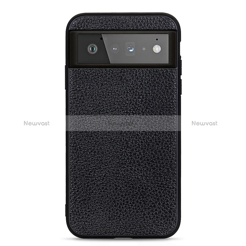 Soft Luxury Leather Snap On Case Cover B05H for Google Pixel 6 5G Black