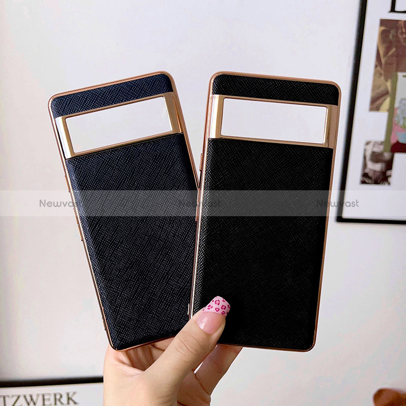 Soft Luxury Leather Snap On Case Cover B05H for Google Pixel 6a 5G