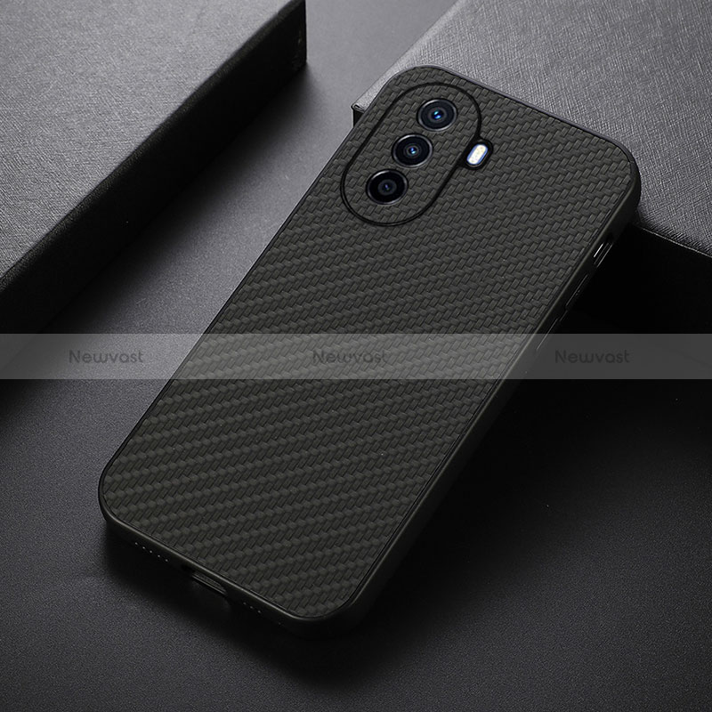 Soft Luxury Leather Snap On Case Cover B05H for Huawei Enjoy 50 Black