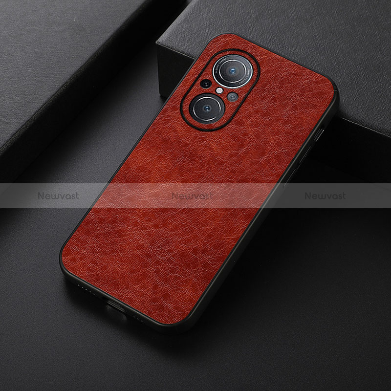 Soft Luxury Leather Snap On Case Cover B05H for Huawei Honor 50 SE 5G Brown