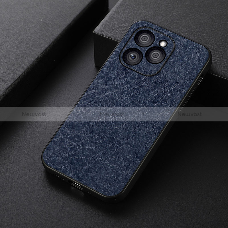 Soft Luxury Leather Snap On Case Cover B05H for Huawei Honor 60 SE 5G Blue