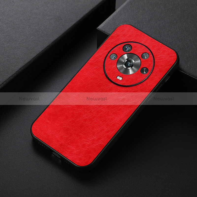 Soft Luxury Leather Snap On Case Cover B05H for Huawei Honor Magic4 5G Red