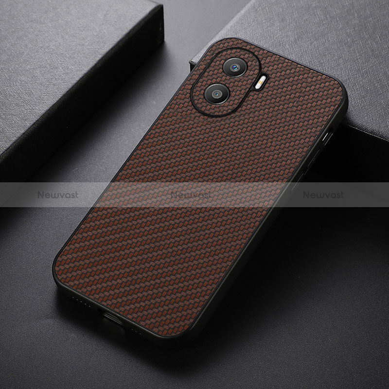 Soft Luxury Leather Snap On Case Cover B05H for Huawei Honor X40i 5G Brown