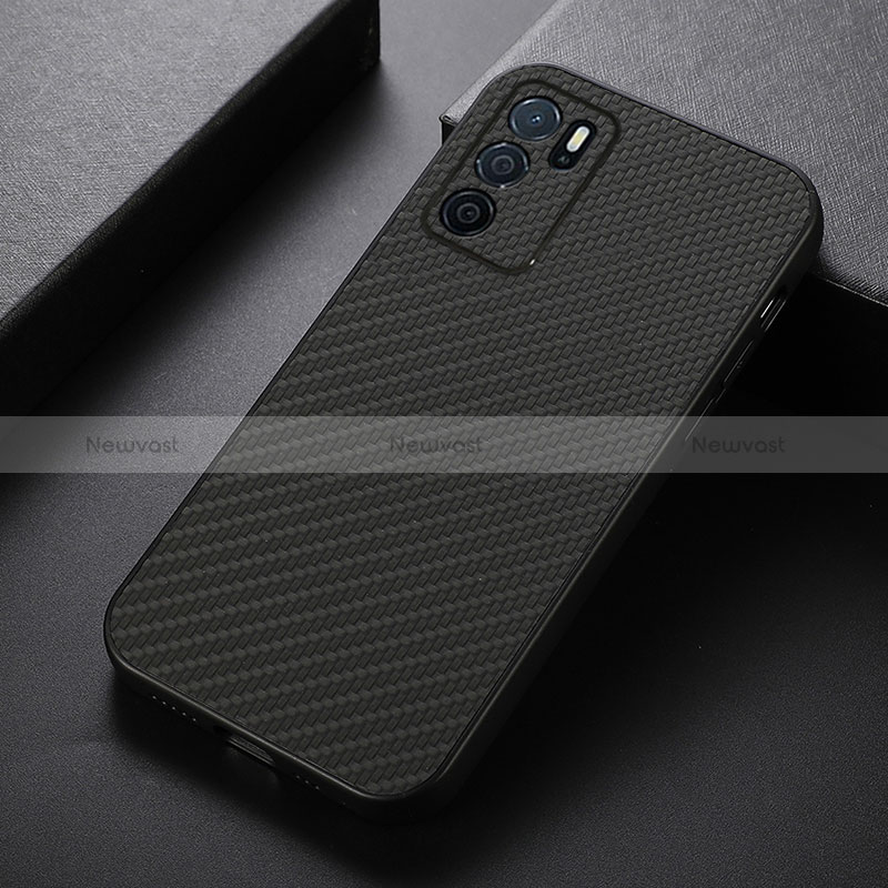 Soft Luxury Leather Snap On Case Cover B05H for Oppo A16 Black