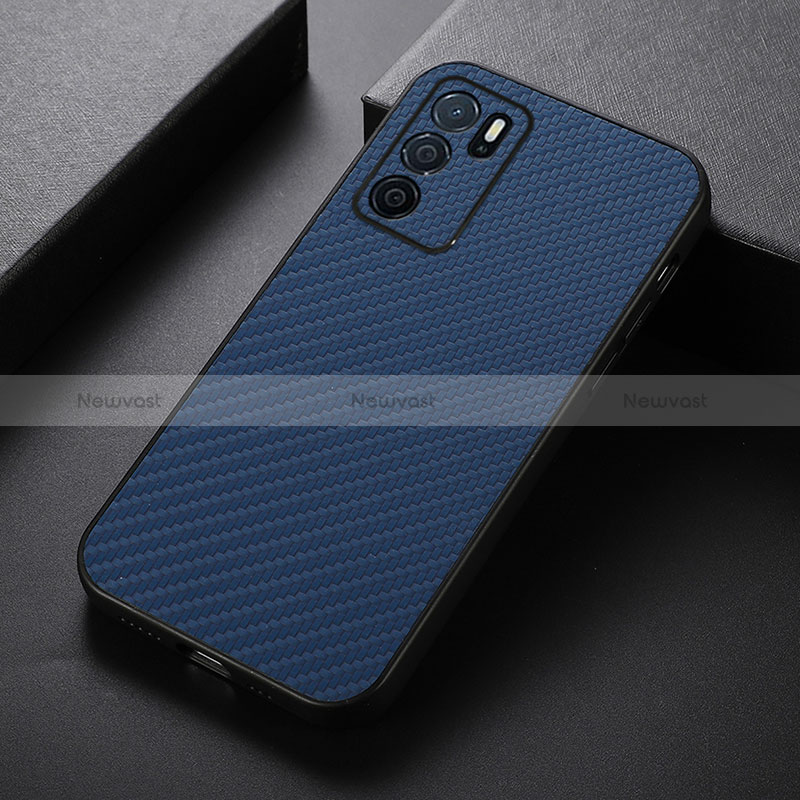 Soft Luxury Leather Snap On Case Cover B05H for Oppo A16 Blue