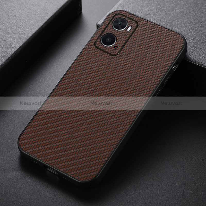 Soft Luxury Leather Snap On Case Cover B05H for Oppo A36 Brown