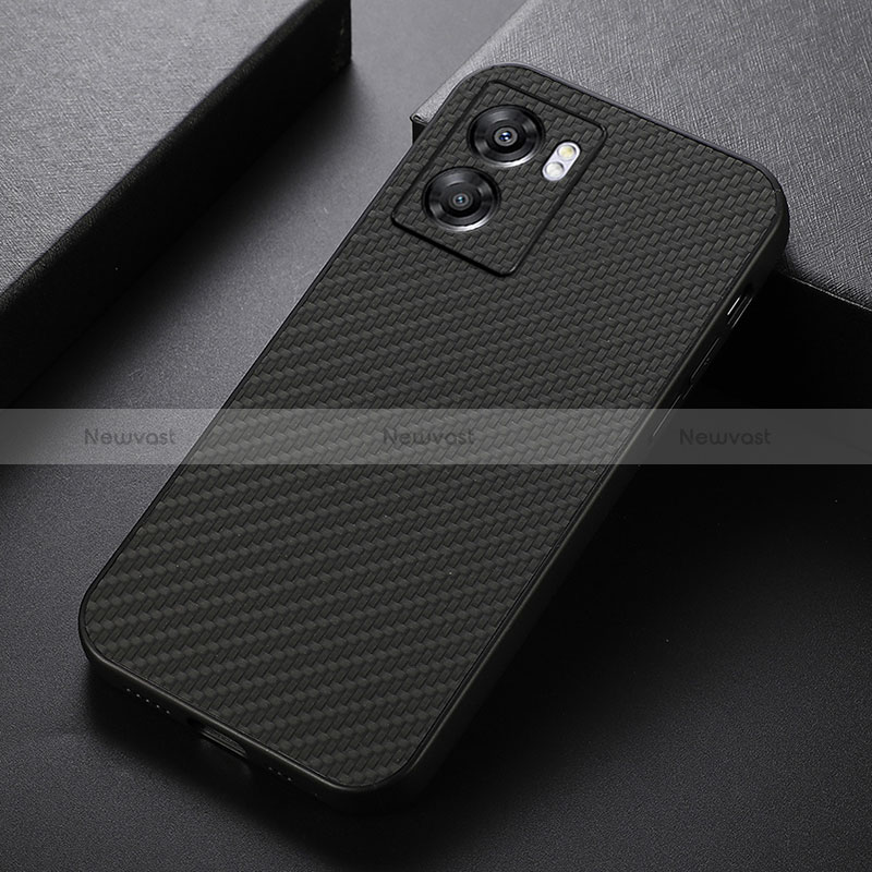 Soft Luxury Leather Snap On Case Cover B05H for Oppo A57 5G Black