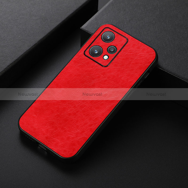 Soft Luxury Leather Snap On Case Cover B05H for Realme 9 5G Red