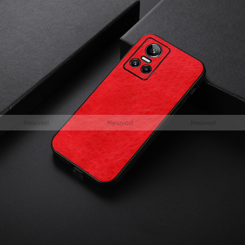 Soft Luxury Leather Snap On Case Cover B05H for Realme GT Neo3 5G Red