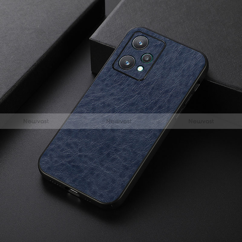 Soft Luxury Leather Snap On Case Cover B05H for Realme Q5 5G Blue