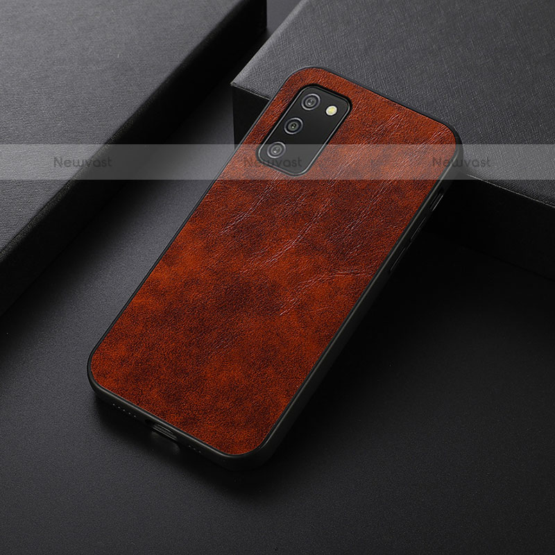 Soft Luxury Leather Snap On Case Cover B05H for Samsung Galaxy A02s Red