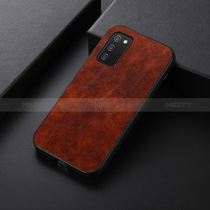 Soft Luxury Leather Snap On Case Cover B05H for Samsung Galaxy A03s Red