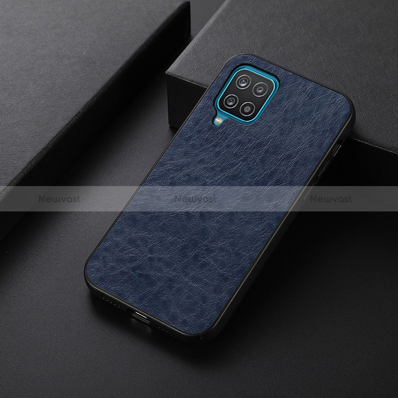 Soft Luxury Leather Snap On Case Cover B05H for Samsung Galaxy A12 5G Blue