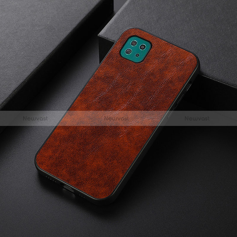 Soft Luxury Leather Snap On Case Cover B05H for Samsung Galaxy A22 5G Red