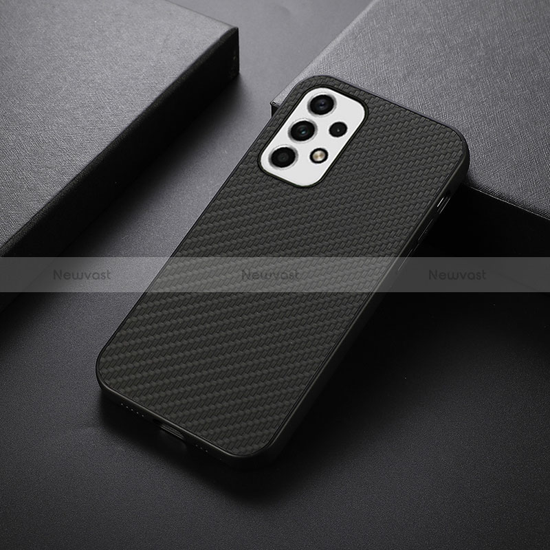 Soft Luxury Leather Snap On Case Cover B05H for Samsung Galaxy A23 4G Black