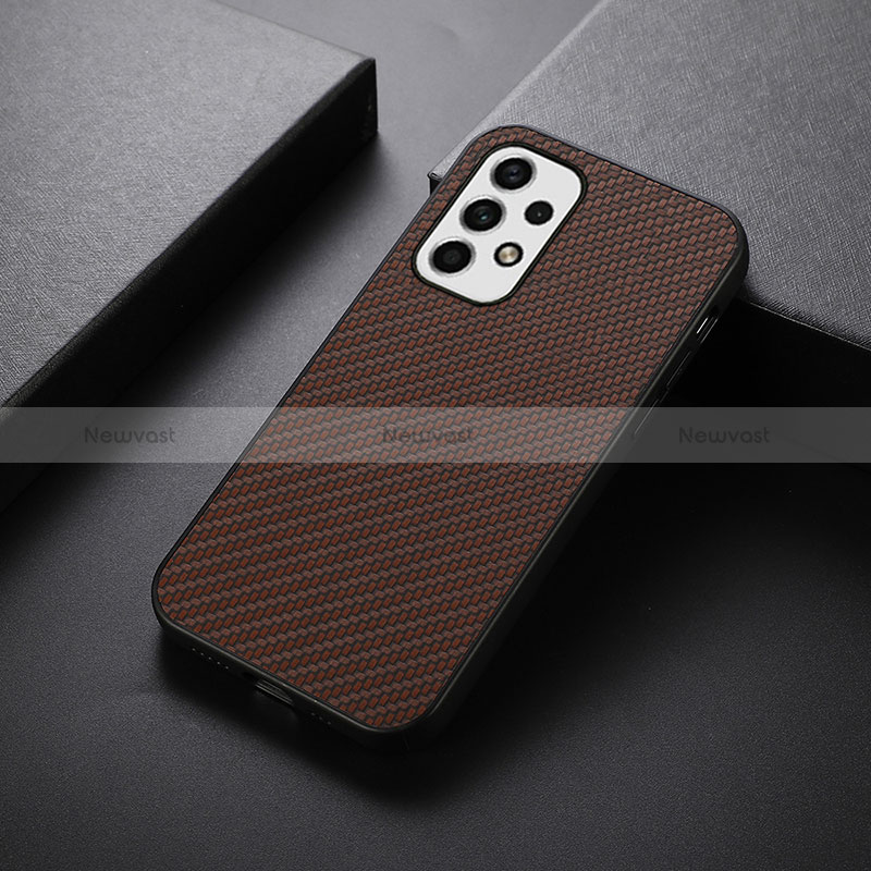 Soft Luxury Leather Snap On Case Cover B05H for Samsung Galaxy A23 4G Brown