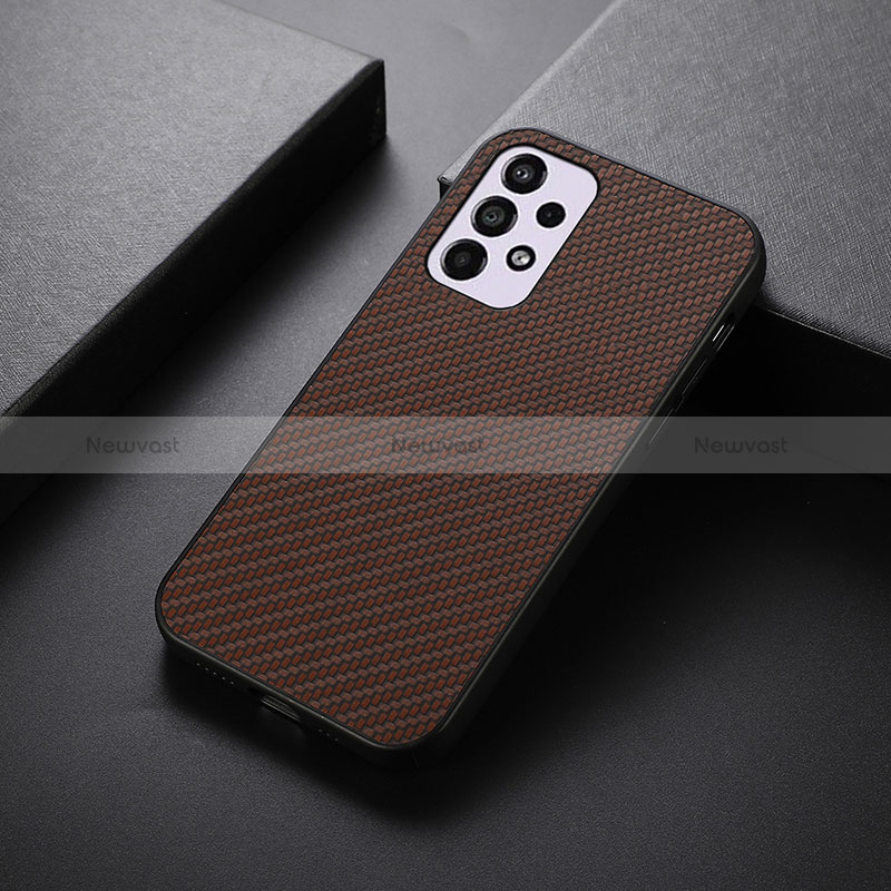 Soft Luxury Leather Snap On Case Cover B05H for Samsung Galaxy A33 5G Brown