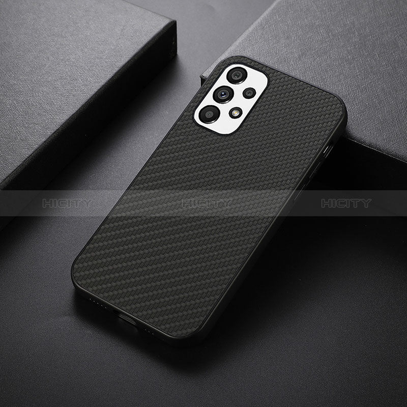 Soft Luxury Leather Snap On Case Cover B05H for Samsung Galaxy A73 5G Black