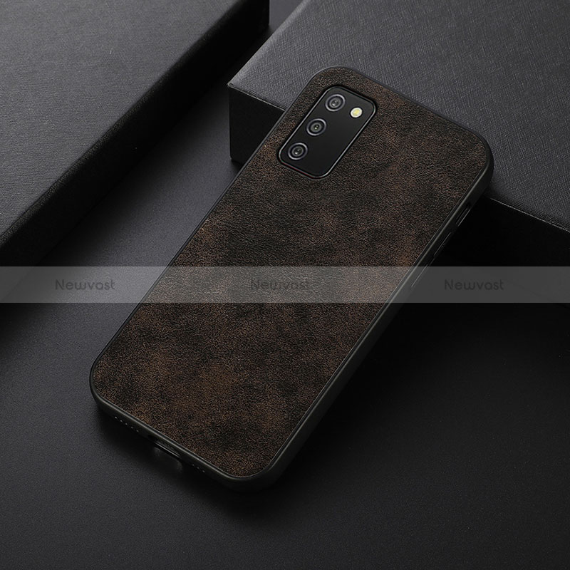 Soft Luxury Leather Snap On Case Cover B05H for Samsung Galaxy F02S SM-E025F Brown