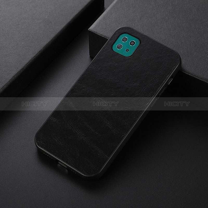 Soft Luxury Leather Snap On Case Cover B05H for Samsung Galaxy F42 5G Black