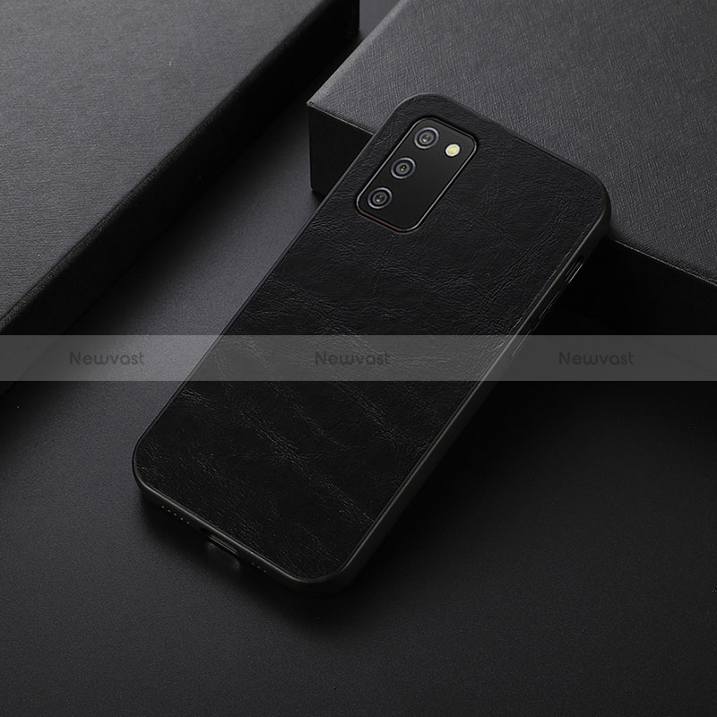 Soft Luxury Leather Snap On Case Cover B05H for Samsung Galaxy M02s Black