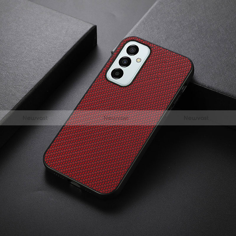 Soft Luxury Leather Snap On Case Cover B05H for Samsung Galaxy M23 5G Red