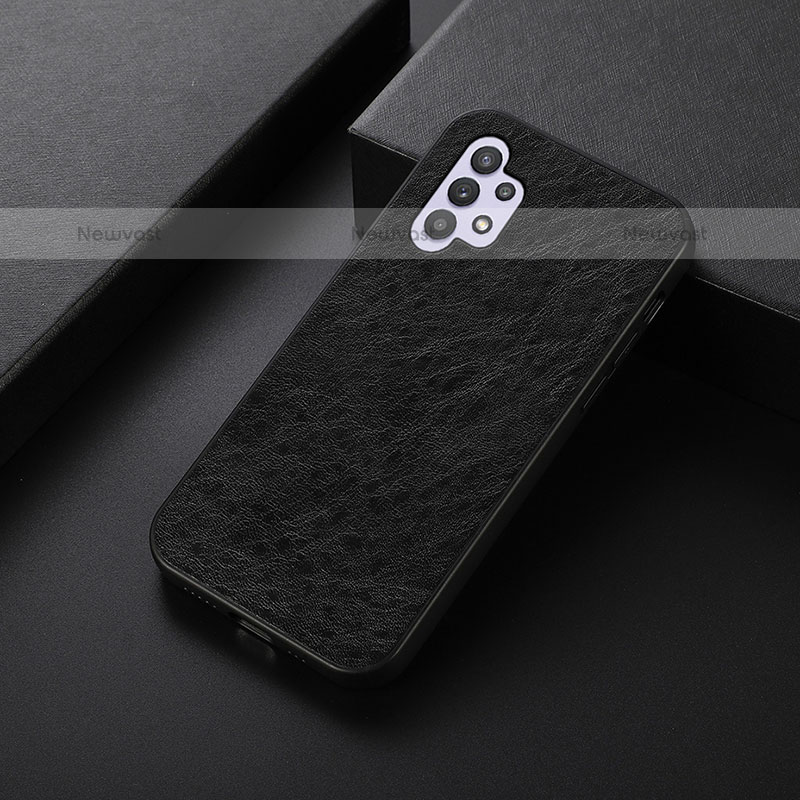 Soft Luxury Leather Snap On Case Cover B05H for Samsung Galaxy M32 5G Black
