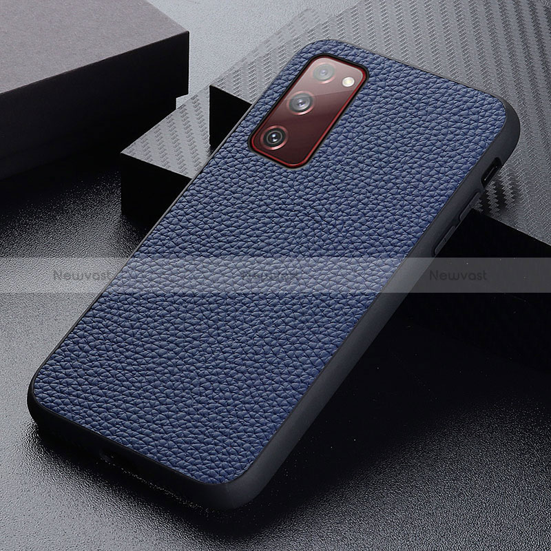 Soft Luxury Leather Snap On Case Cover B05H for Samsung Galaxy S20 FE 5G Blue