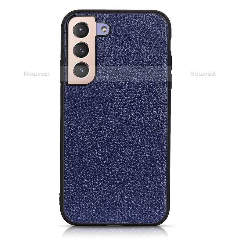 Soft Luxury Leather Snap On Case Cover B05H for Samsung Galaxy S21 Plus 5G Blue