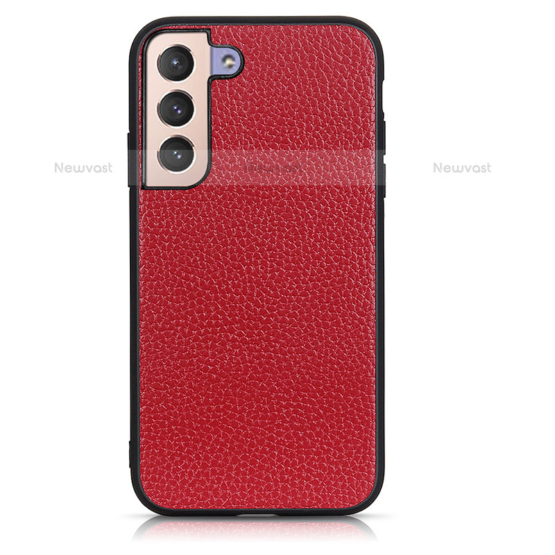 Soft Luxury Leather Snap On Case Cover B05H for Samsung Galaxy S21 Plus 5G Red