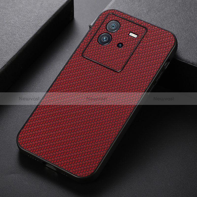 Soft Luxury Leather Snap On Case Cover B05H for Vivo iQOO Neo6 5G Red