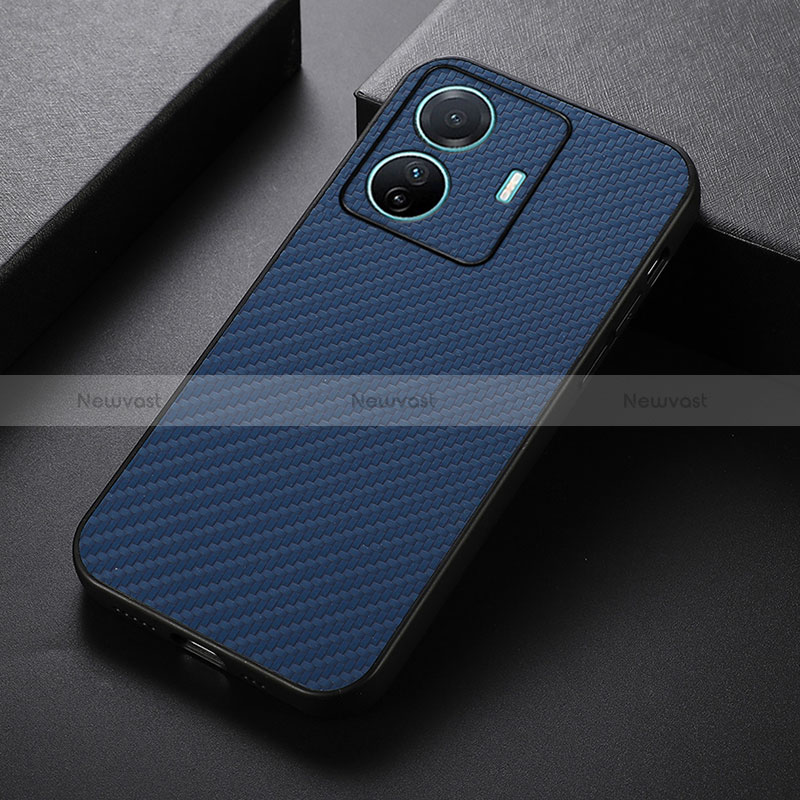 Soft Luxury Leather Snap On Case Cover B05H for Vivo T1 Pro 5G Blue