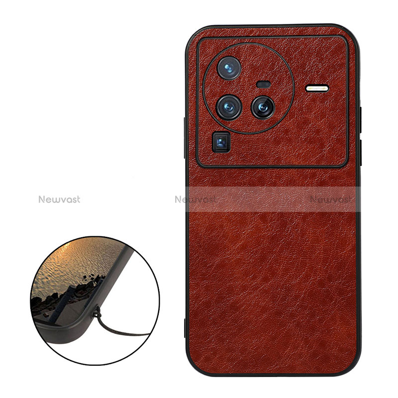 Soft Luxury Leather Snap On Case Cover B05H for Vivo X80 Pro 5G