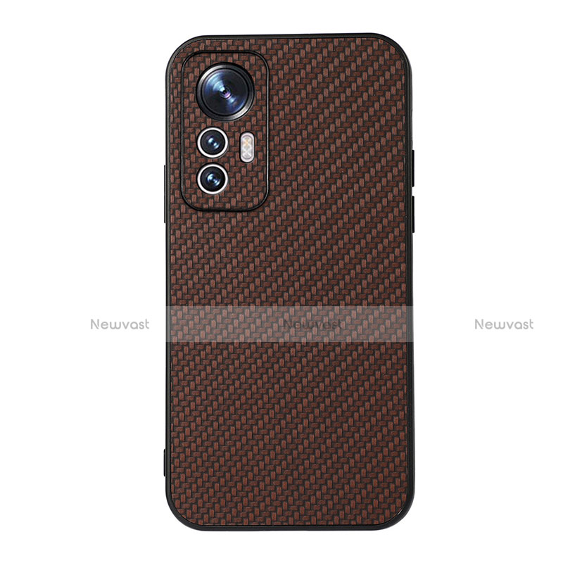 Soft Luxury Leather Snap On Case Cover B05H for Xiaomi Mi 12 5G Brown